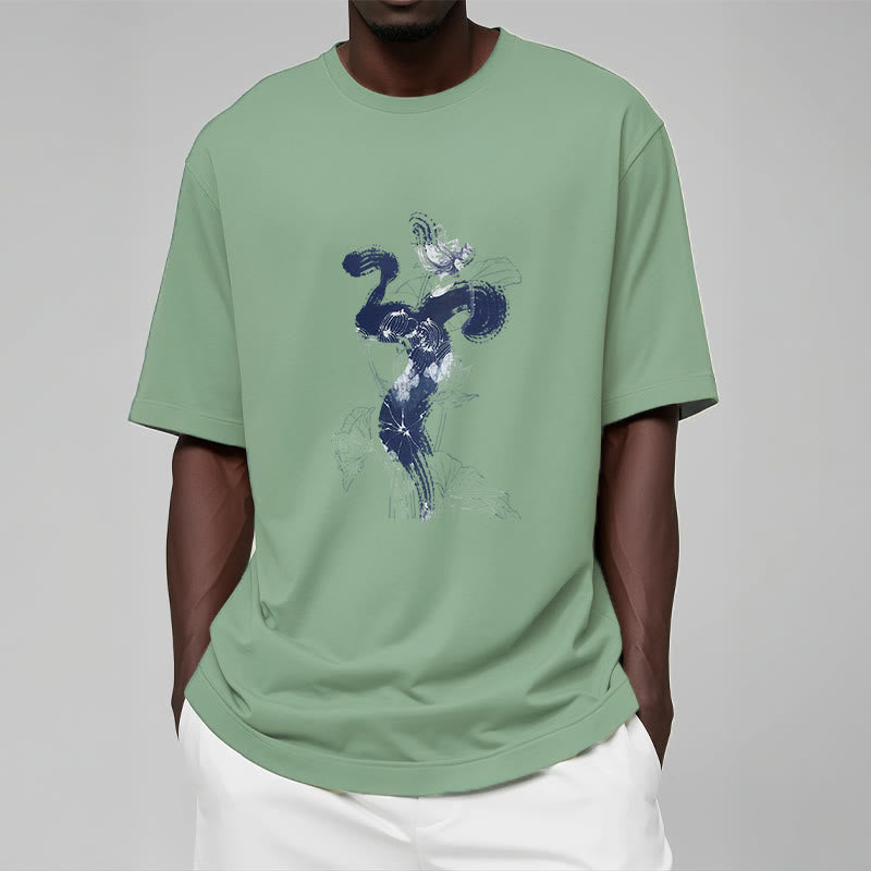 Buddha StonesOM 蓮の花の背景 コットンTシャツ - image 17