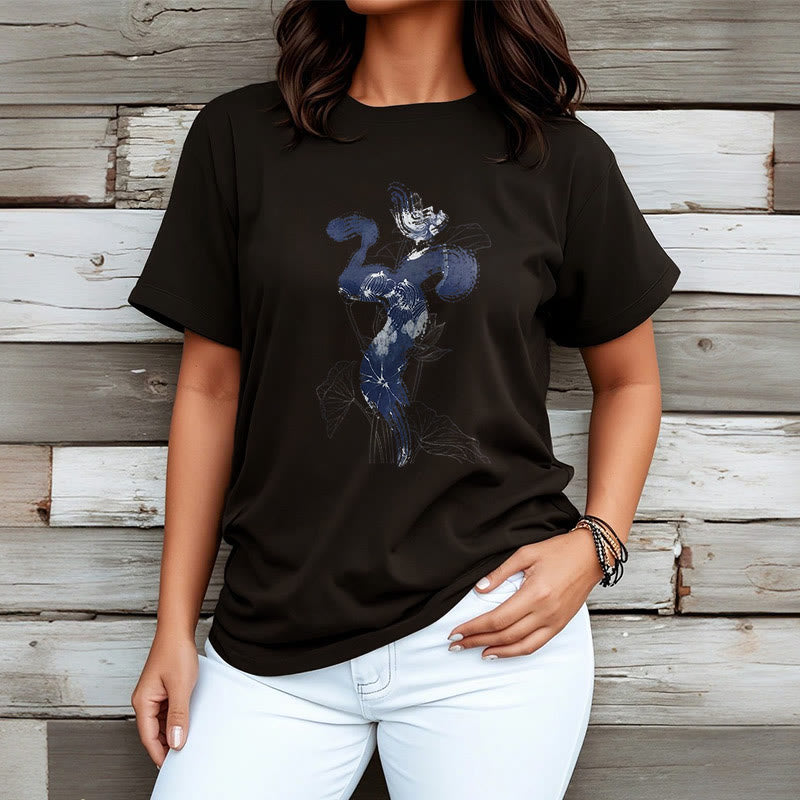 Buddha StonesOM 蓮の花の背景 コットンTシャツ - image 6