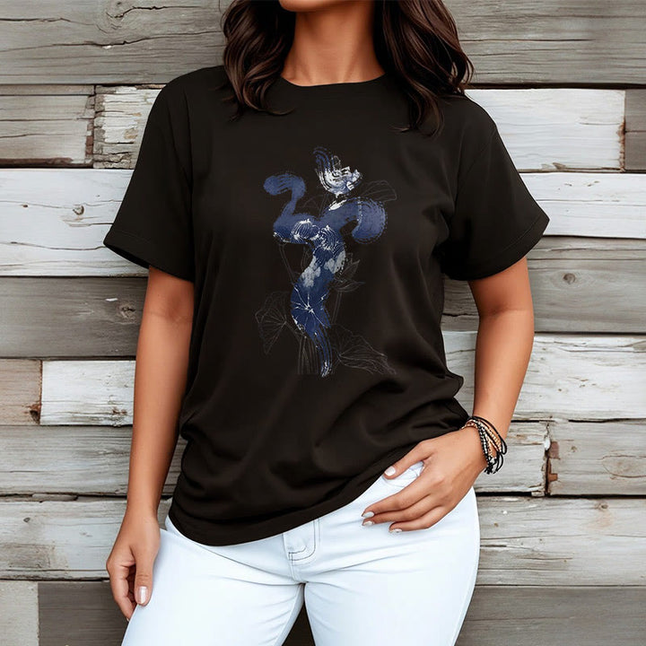 Buddha StonesOM 蓮の花の背景 コットンTシャツ - image 6