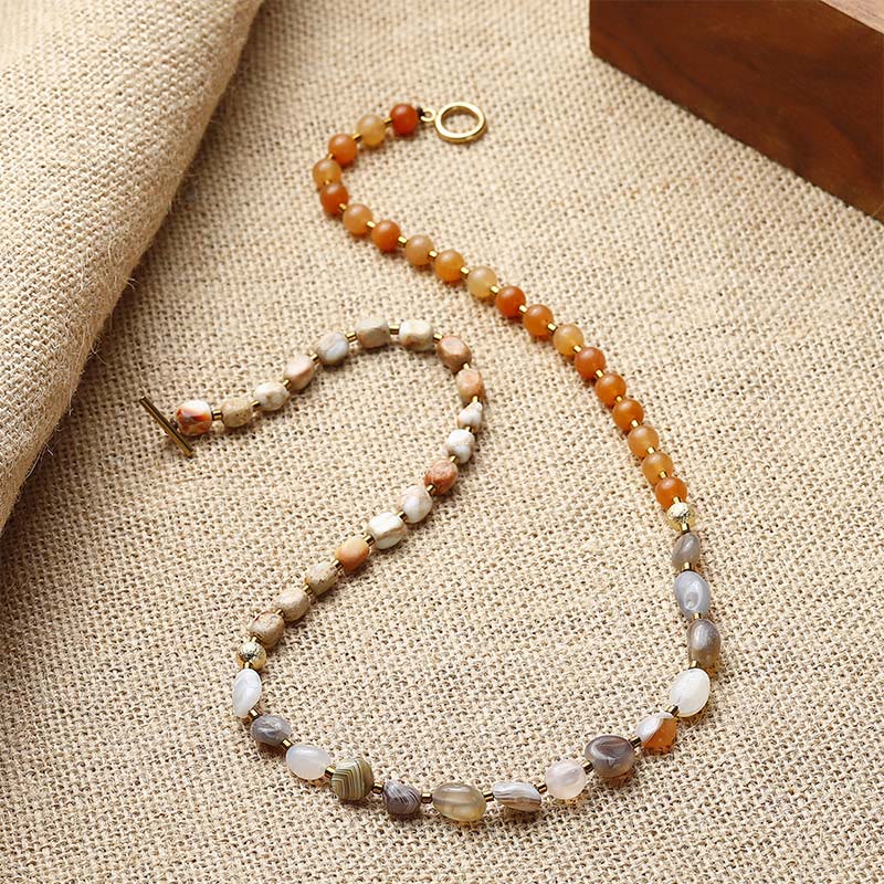 Buddha Stonesボツワナ瑪瑙 レッドアゲート エンペラーストーン クリエイティビティ トリプルラップブレスレット