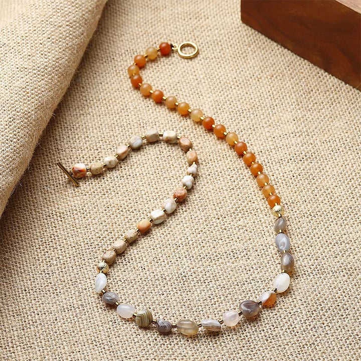 Buddha Stonesボツワナ瑪瑙 レッドアゲート エンペラーストーン クリエイティビティ トリプルラップブレスレット