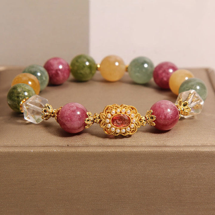 Buddha Stonesトルマリンパール ピンククリスタル ホワイトクリスタル ウィズダムブレスレット - image 4