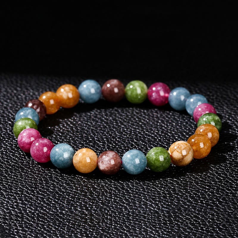 Buddha Stonesマルチカラートルマリン幸運を呼ぶブレスレット - トルマリン（手首周り：14～16cm） - 10mm - image 0
