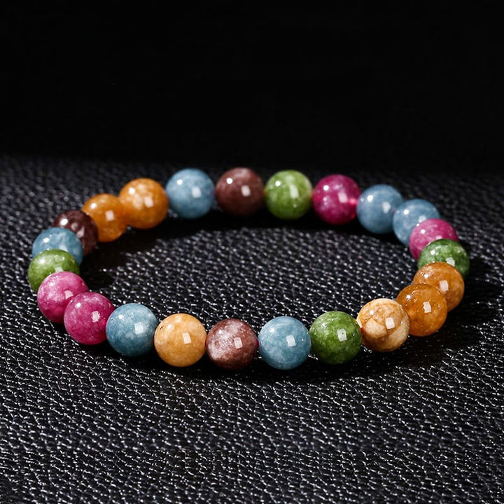 Buddha Stonesマルチカラートルマリン幸運を呼ぶブレスレット - トルマリン（手首周り：14～16cm） - 10mm - image 0