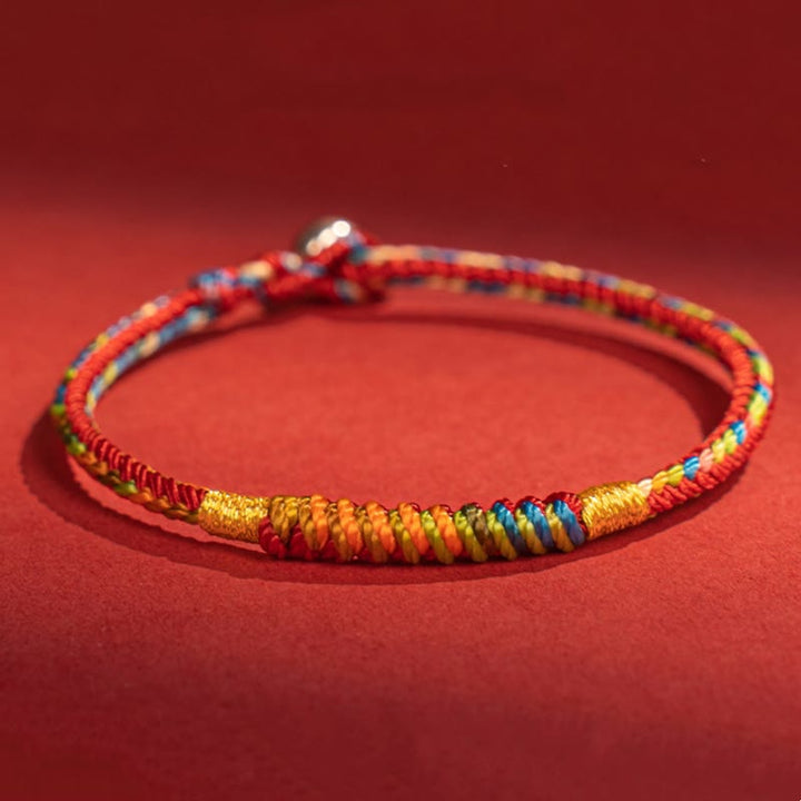 Buddha Stonesマルチカラー レッドストリング 合金 925 スターリングシルバー バックル 保護ブレスレット