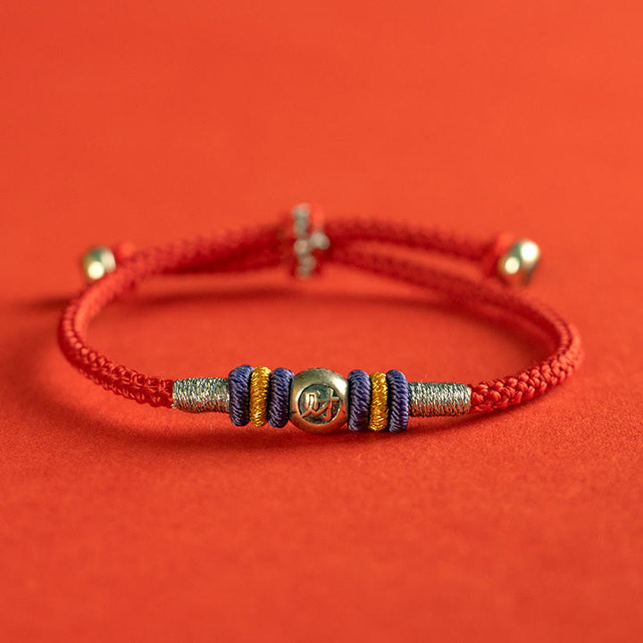 Buddha Stonesの赤い糸の漢字の守護ブレスレット