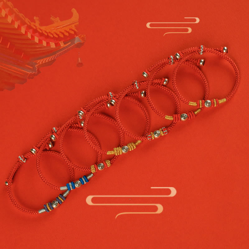 Buddha Stonesの赤い糸の漢字の守護ブレスレット