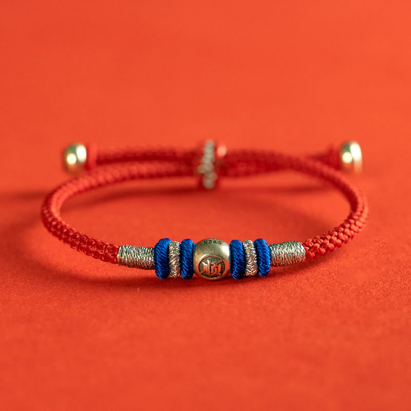 Buddha Stonesの赤い糸の漢字の守護ブレスレット