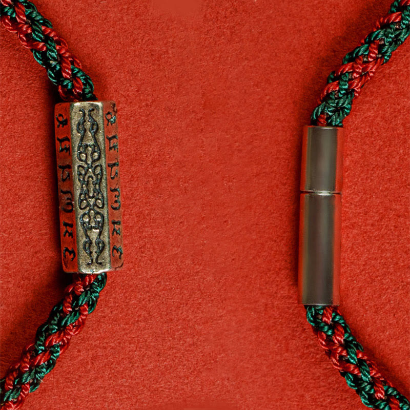 Buddha Stones赤紐と黒い糸 六つの真実の言葉 925スターリングシルバー幸運ブレスレット - image 14