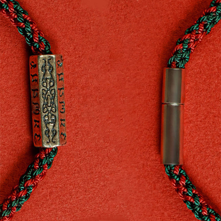 Buddha Stones赤紐と黒い糸 六つの真実の言葉 925スターリングシルバー幸運ブレスレット - image 14