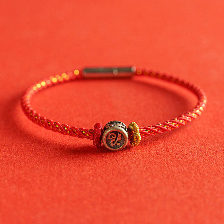 Buddha Stones 編み紐×925スターリングシルバー 福モチーフ 信仰 お守り 開運 パワーストーン ブレスレット