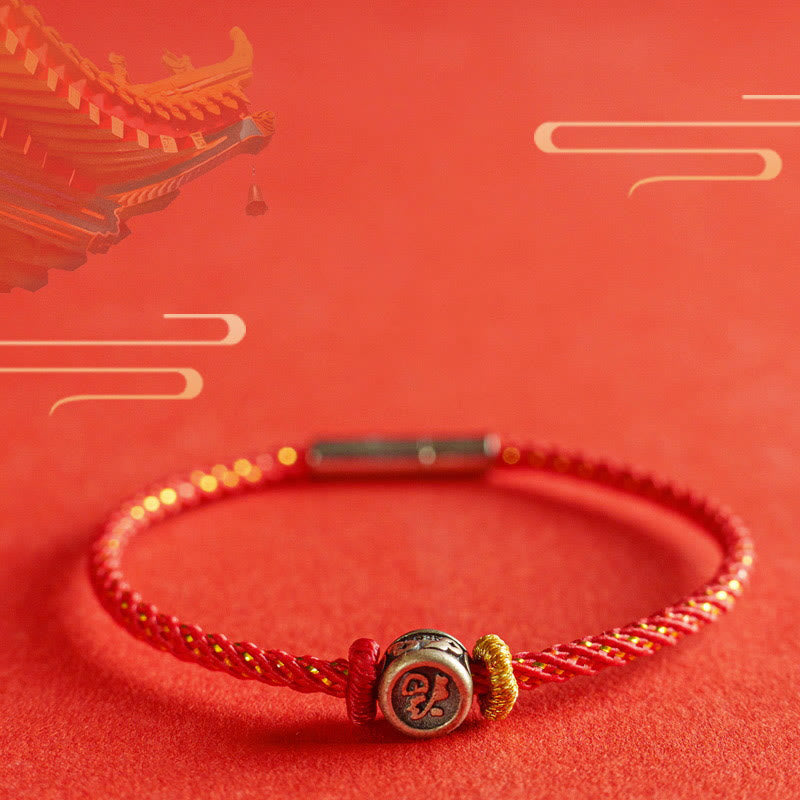 Buddha Stones 編み紐×925スターリングシルバー 福モチーフ 信仰 お守り 開運 パワーストーン ブレスレット