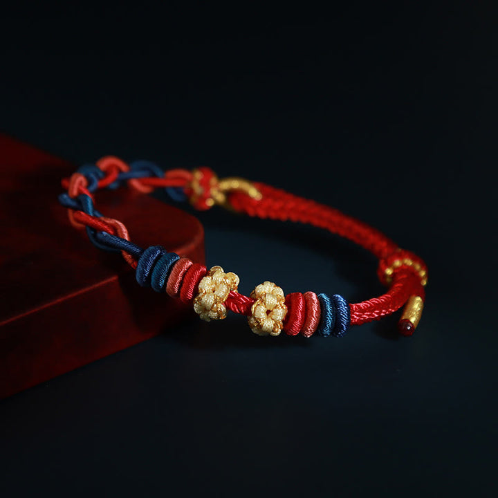 Buddha Stonesの4連桃の花のつながりブレスレット