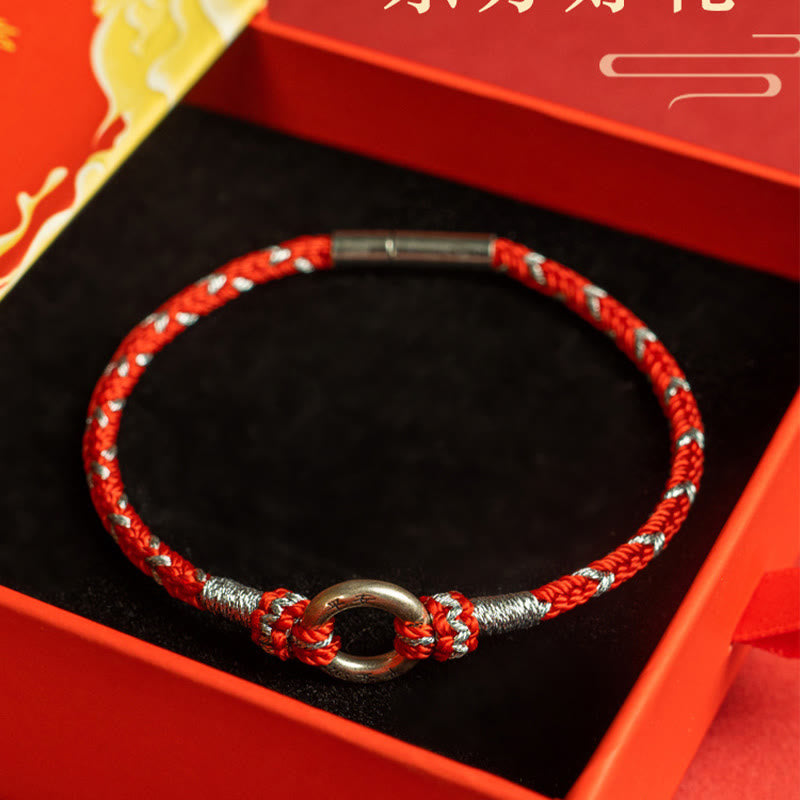 Buddha Stonesの赤い糸 925スターリングシルバー 幸運のブレスレット