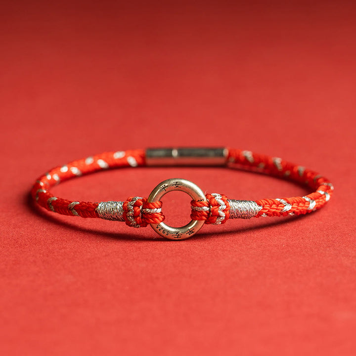 Buddha Stonesの赤い糸 925スターリングシルバー 幸運のブレスレット