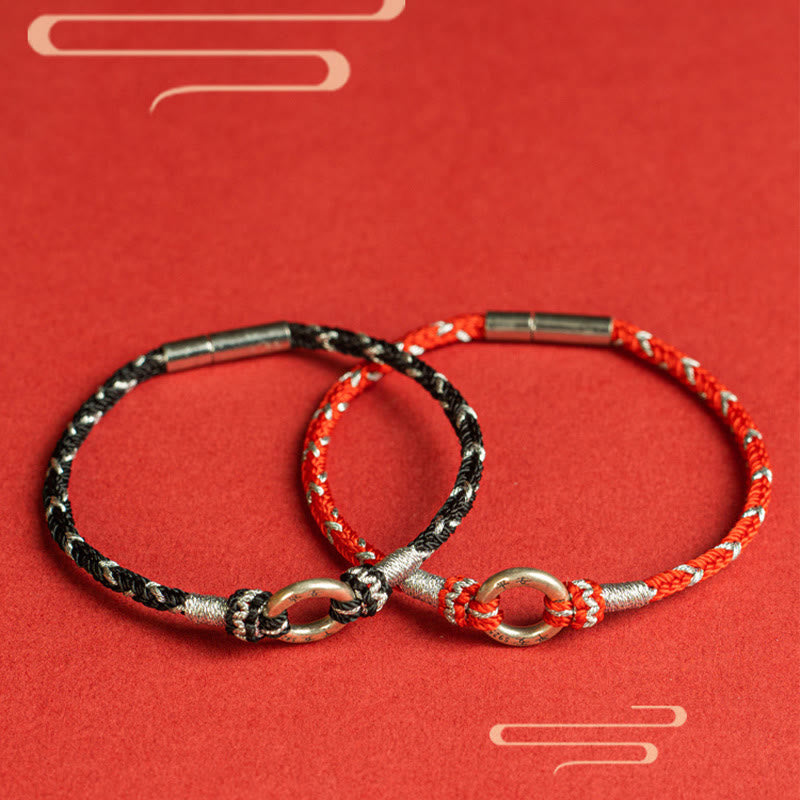 Buddha Stonesの赤い糸 925スターリングシルバー 幸運のブレスレット
