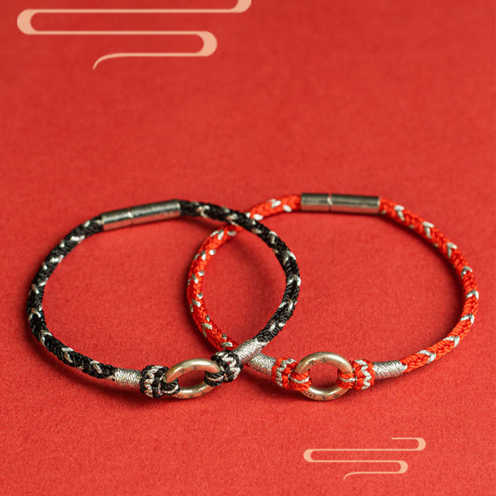Buddha Stonesの赤い糸 925スターリングシルバー 幸運のブレスレット