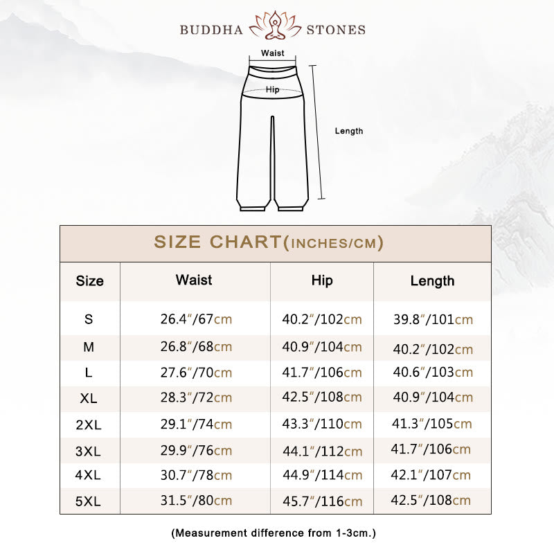 Buddha Stonesと花の葉柄のゆったりハーレムパンツ レディース ヨガパンツ - image 3