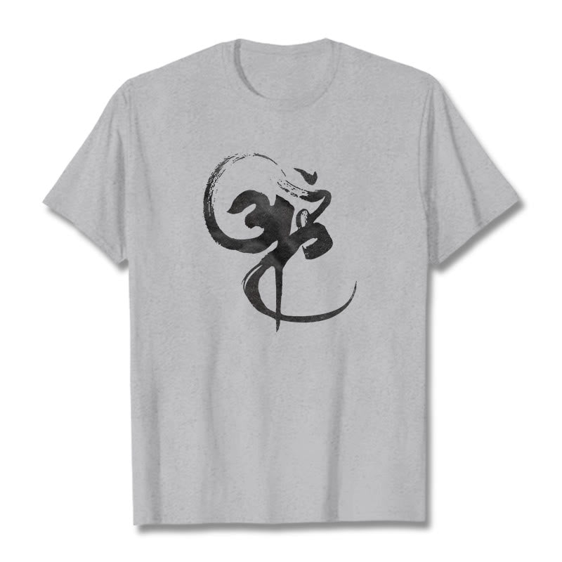 Buddha StonesOm デザイン コットン Tシャツ - ライトグレー - 2XL - image 19