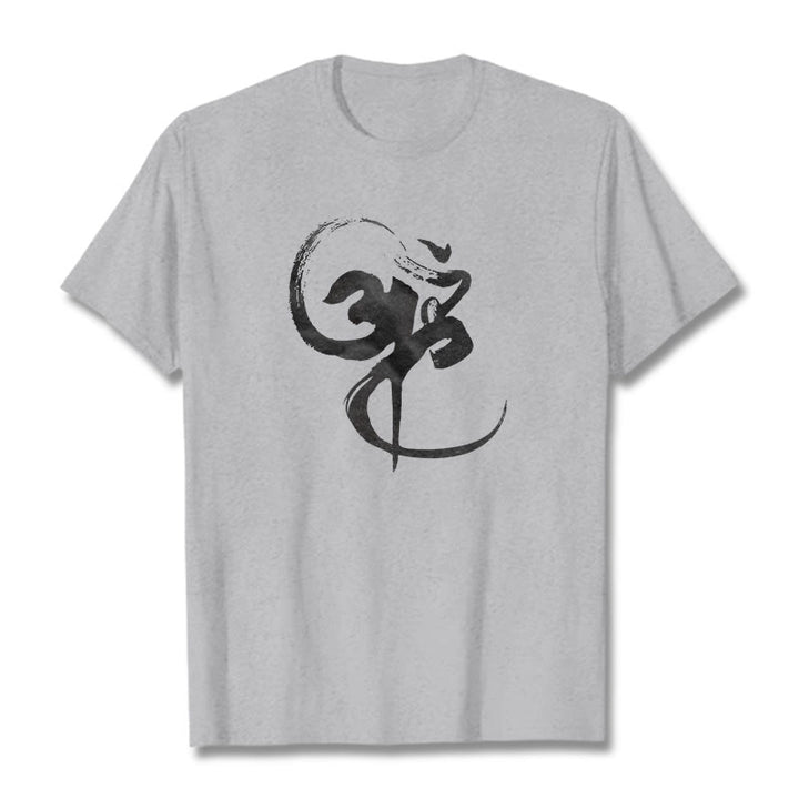 Buddha StonesOm デザイン コットン Tシャツ - ライトグレー - 2XL - image 19