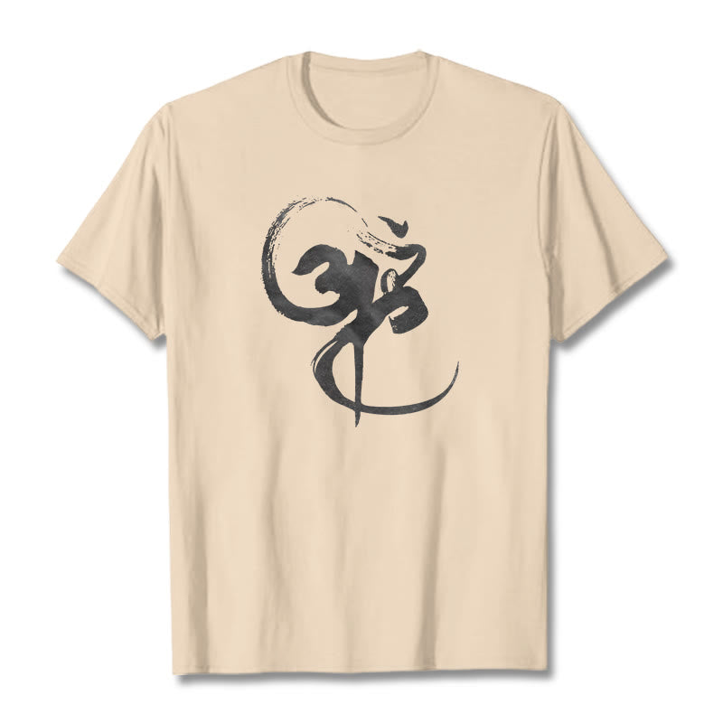Buddha StonesOm デザイン コットン Tシャツ - ビスク - 2XL - image 12
