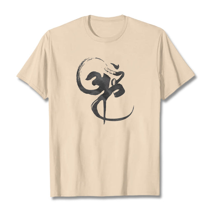 Buddha StonesOm デザイン コットン Tシャツ - ビスク - 2XL - image 12