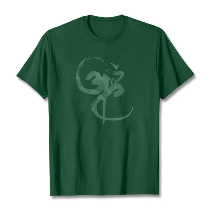 Buddha StonesOm デザイン コットン Tシャツ - フォレストグリーン - 2XL - image 8