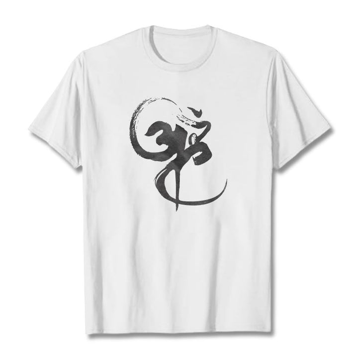 Buddha StonesOm デザイン コットン Tシャツ - 白 - 2XL - image 5