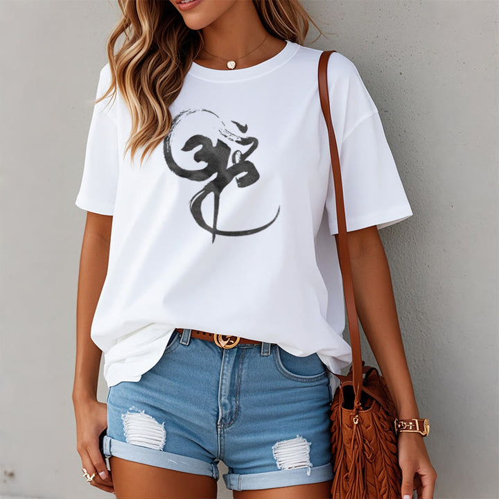 Buddha StonesOm デザイン コットン Tシャツ - image 6