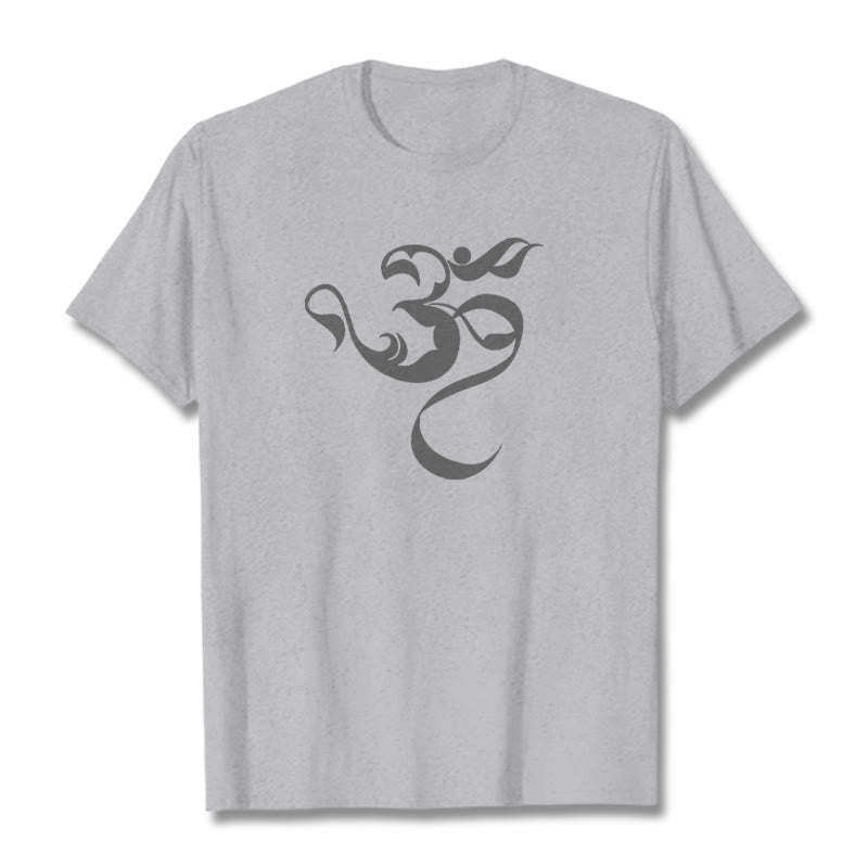 Buddha Stonesオーム図デザインコットンTシャツ - ライトグレー - 2XL - image 20