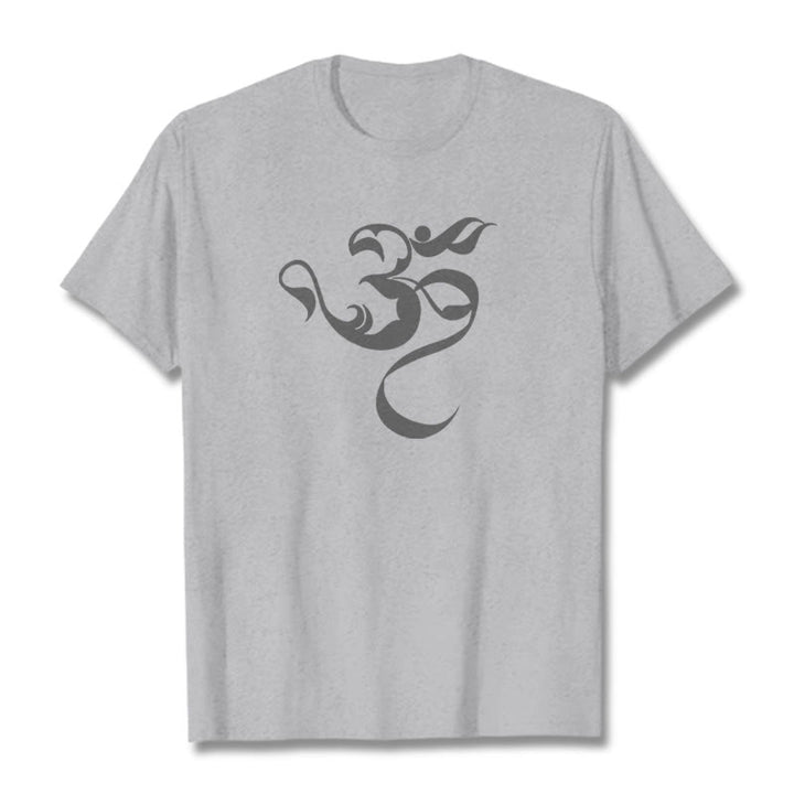 Buddha Stonesオーム図デザインコットンTシャツ - ライトグレー - 2XL - image 20