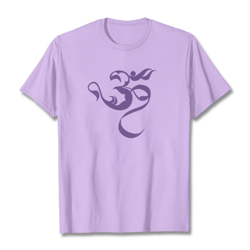 Buddha Stonesオーム図デザインコットンTシャツ - 梅 - 2XL - image 14