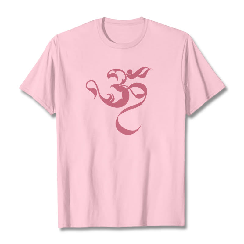 Buddha Stonesオーム図デザインコットンTシャツ - ライトピンク - 2XL - image 16