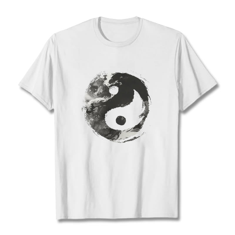 Buddha Stones陰陽コットンTシャツ - 白 - 2XL - image 0