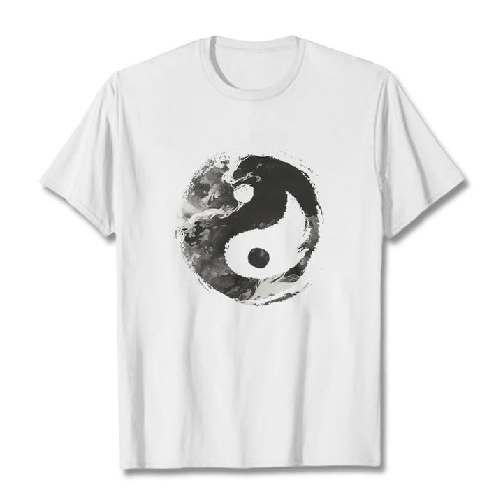 Buddha Stones陰陽コットンTシャツ - 白 - 2XL - image 0
