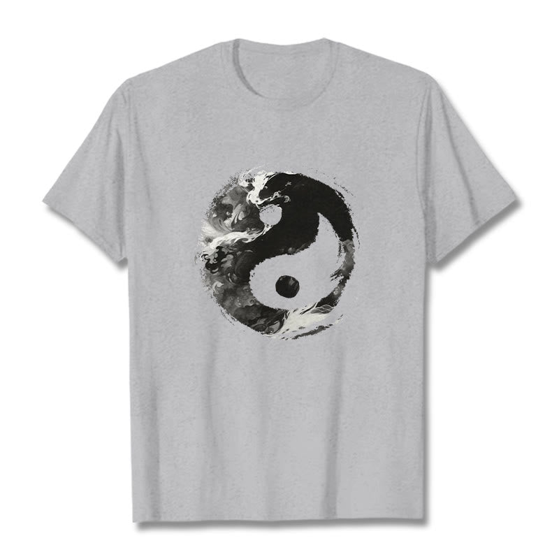 Buddha Stones陰陽コットンTシャツ - ライトグレー - 2XL - image 10