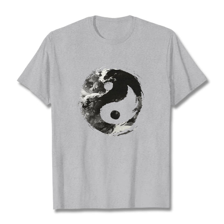Buddha Stones陰陽コットンTシャツ - ライトグレー - 2XL - image 10