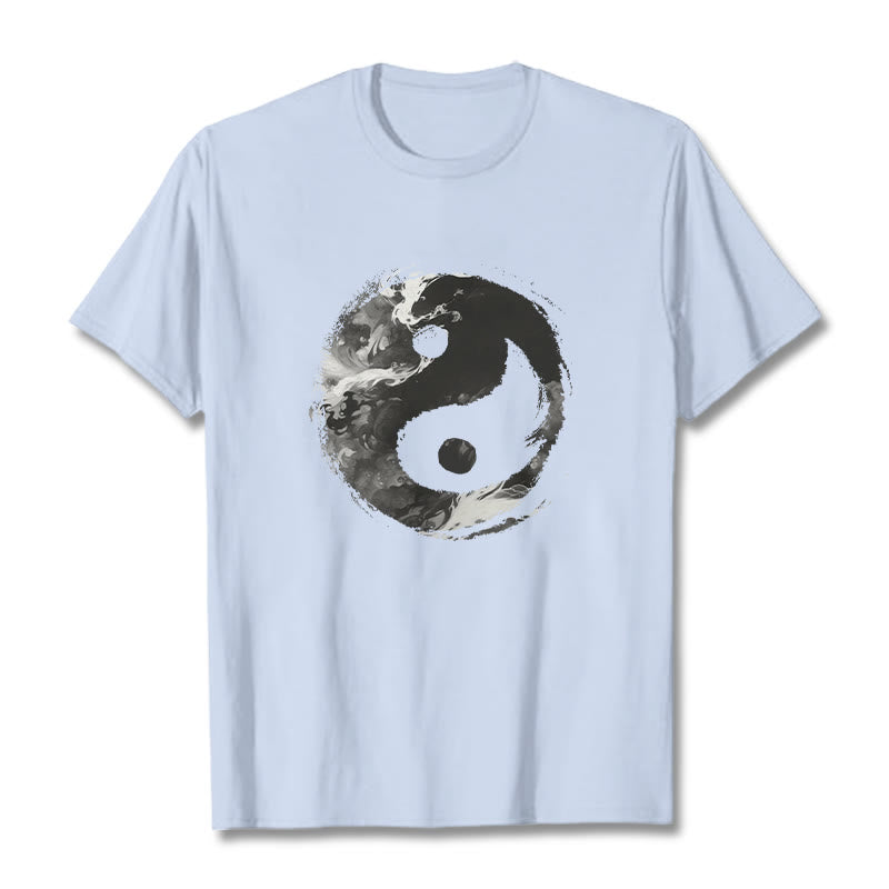 Buddha Stones陰陽コットンTシャツ - ライトシアン - 2XL - image 11