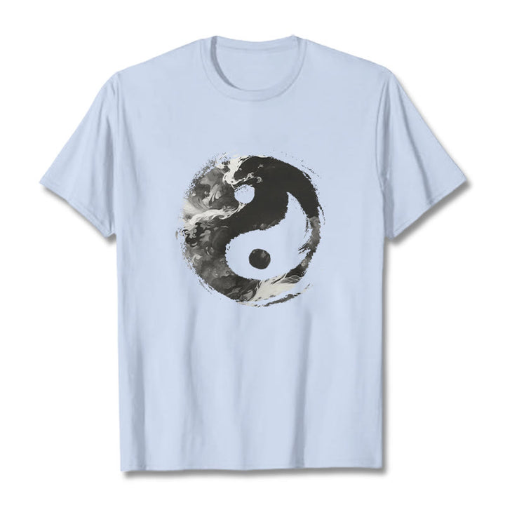 Buddha Stones陰陽コットンTシャツ - ライトシアン - 2XL - image 11
