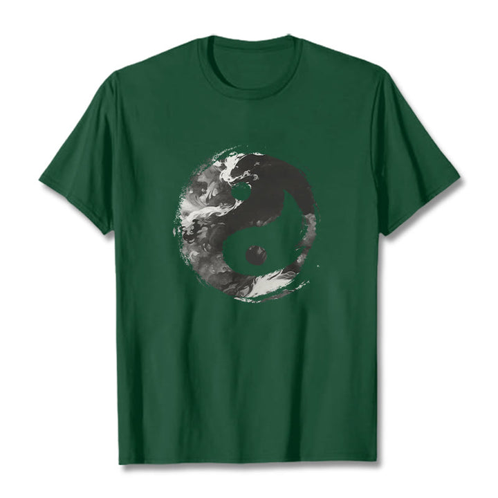 Buddha Stones陰陽コットンTシャツ - フォレストグリーン - 2XL - image 9