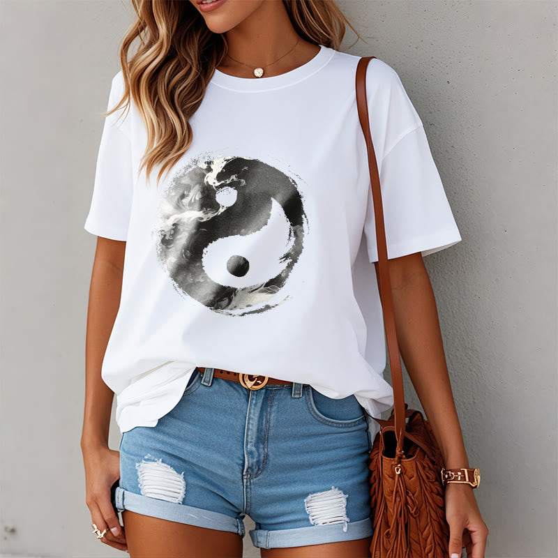 Buddha Stones陰陽コットンTシャツ - image 1