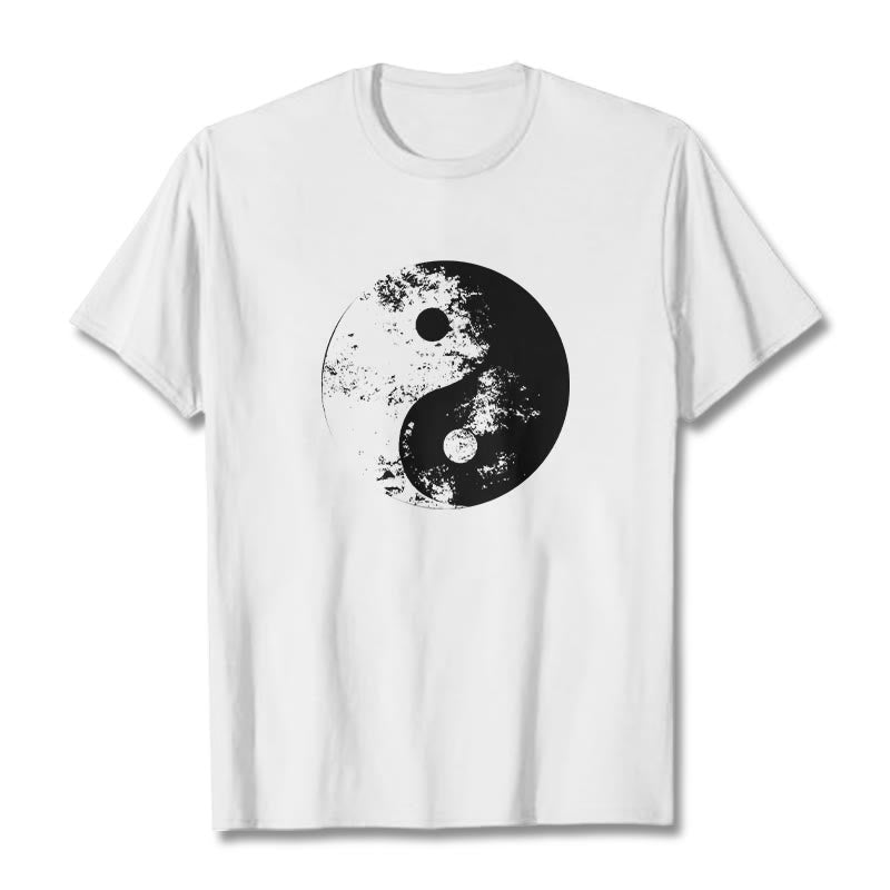 Buddha Stones陰陽 太極拳柄 コットンTシャツ - 白 - 2XL - image 0