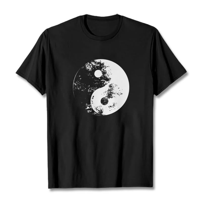 Buddha Stones陰陽 太極拳柄 コットンTシャツ - 黒 - 2XL - image 4