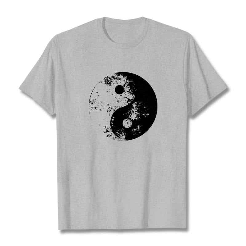 Buddha Stones陰陽 太極拳柄 コットンTシャツ - ライトグレー - 2XL - image 10
