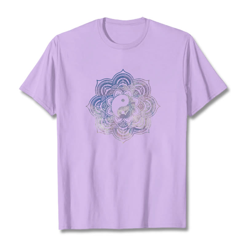 Buddha Stones曼荼羅陰陽コットンTシャツ - 梅 - 2XL - image 3
