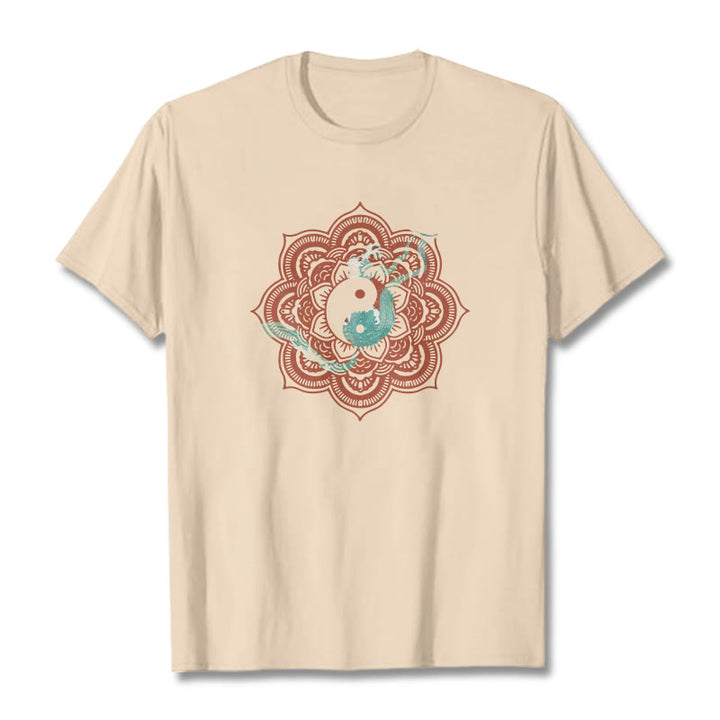 Buddha Stones曼荼羅陰陽コットンTシャツ - ビスク - 2XL - image 18