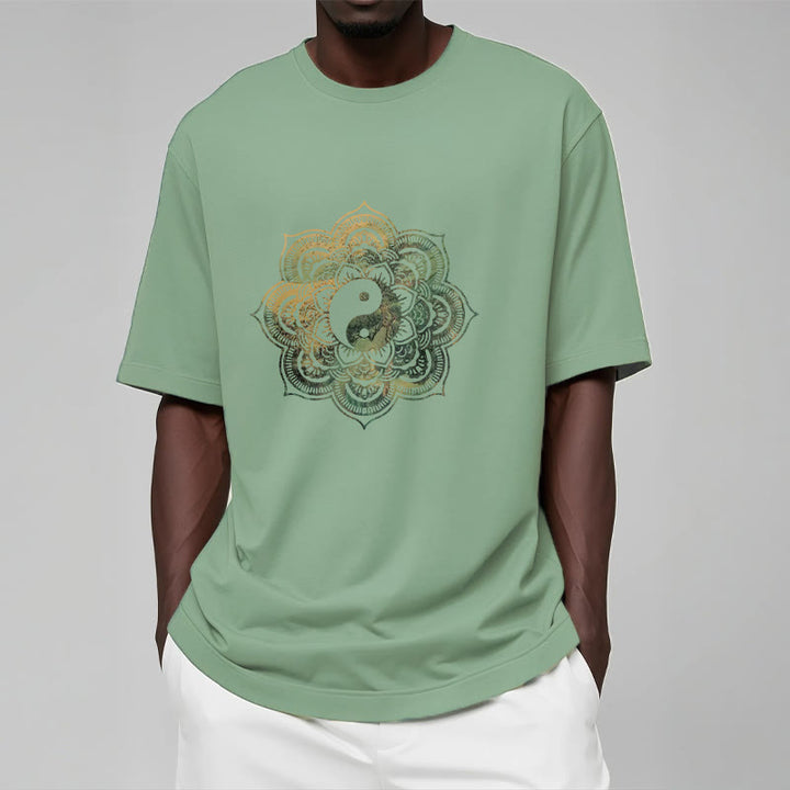 Buddha Stones曼荼羅陰陽コットンTシャツ - image 11