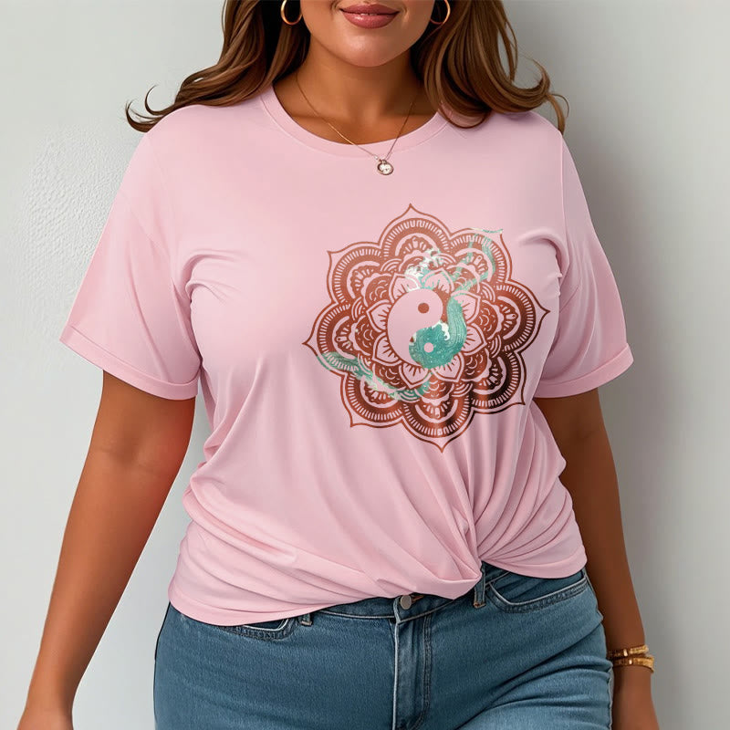Buddha Stones曼荼羅陰陽コットンTシャツ - image 17