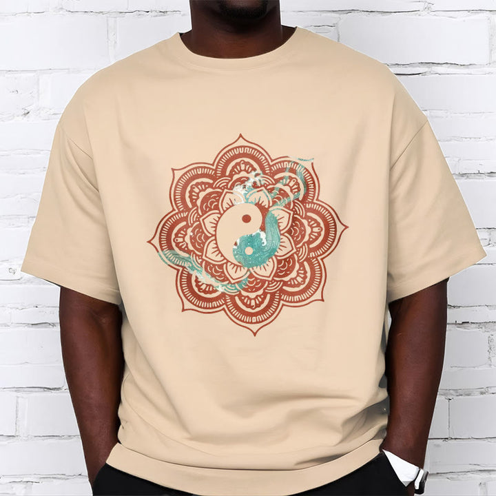 Buddha Stones曼荼羅陰陽コットンTシャツ - image 20