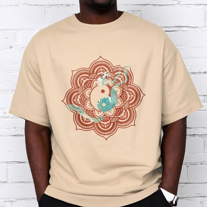 Buddha Stones曼荼羅陰陽コットンTシャツ - image 19